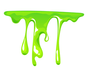 Green slime drip poison goo liquid mucus isolated concept. Vector flat graphic design illustration
