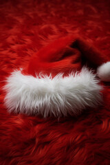 christmas santa claus hat capturing holiday spirit, winter's cozy warmth in festive red and white, generative ai.