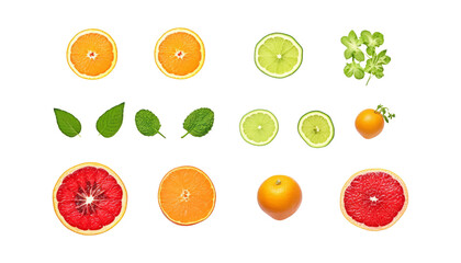 fruit slice isolated on transparent background cutout