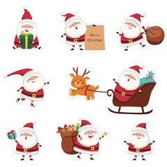 Santa Claus set. Vector Illustration