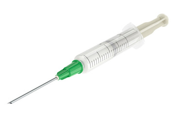 Syringe with drug, 3D rendering isolated on transparent background
