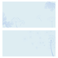 Fototapeta na wymiar abstract flowers and leaves light blue background. elegant style. Background frame, flyer, digital sign and concept design Editable vector illustration