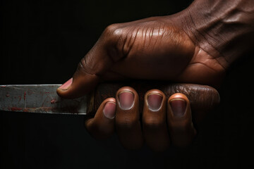 knife in hand in the dark generative ai