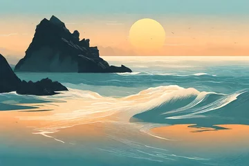 Poster sunset over the sea ©  Samtia Art's
