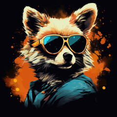 Fox with sunglasses 