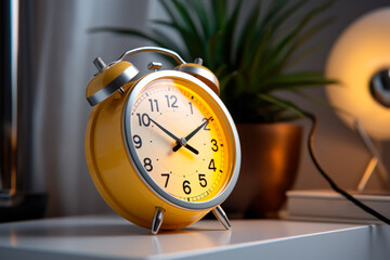 table clock, morning alarm clock generative ai