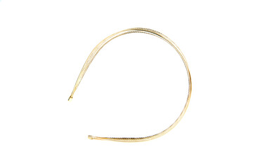 Gold head band with many strands isolated over white top down view