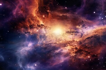 Detailed high-res image displaying a majestic galaxy in deep space. Generative AI
