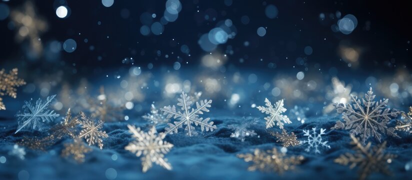 Gorgeous holiday backdrop with abstract snowflakes