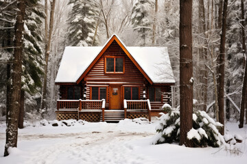 wooden house in the woods