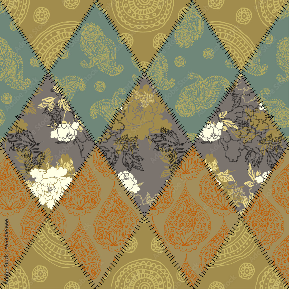 Poster Argyle seamless vector pattern background. Pattern of a rhombuses. Patchwork atyle