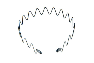 Black metal squiggle hair band isoalted over white side view
