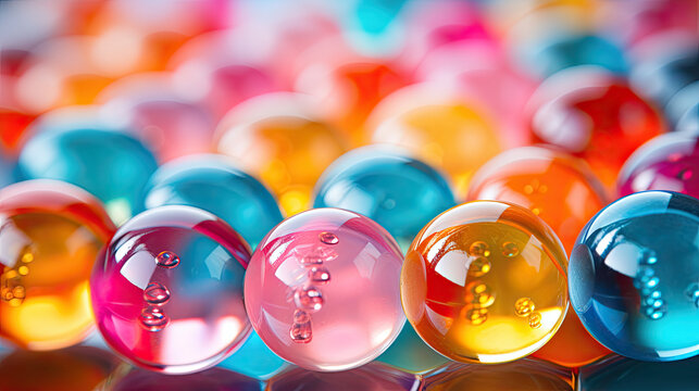 close up of colorful balls