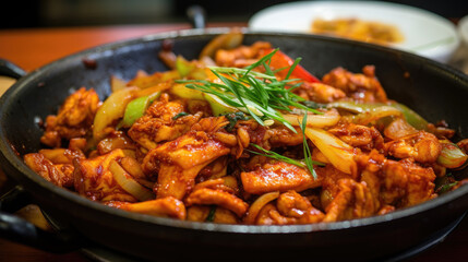 Dakbokkeumtang braised spicy chicken