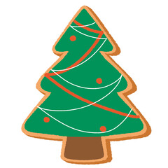 vector Christmas gingerbread cookies. Christmas tree gingerbread isolated on white background