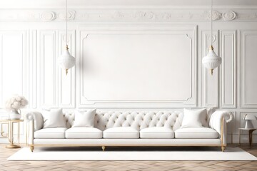 interior of a white luxury modern room