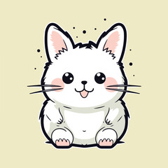 Chinchillastshirt design graphic, cute happy kawaii style, clear outline,