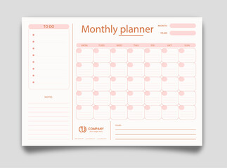 Monthly planner design/ Calendar