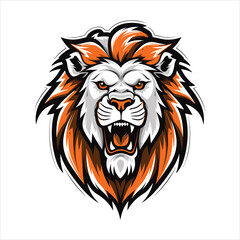 Vector Lion mascot logo template with whit background