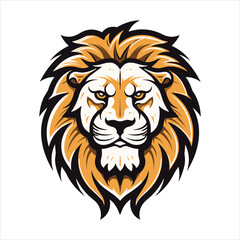 Vector Lion mascot logo template with whit background
