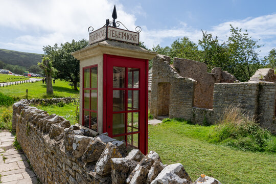 The  K1 telephone kiosk in Tyneham village in Dorset