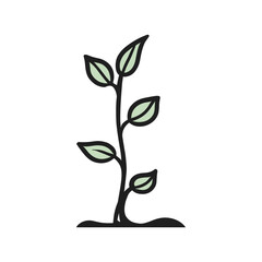  simple plant illustration with green leaves