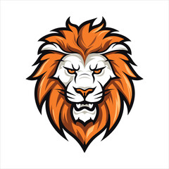 Vector Lion mascot logo template with whit background