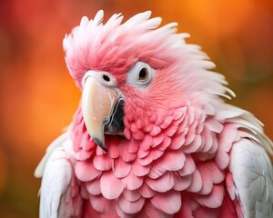 pink and white parrot of a pink and white parrot nature jungle bird.