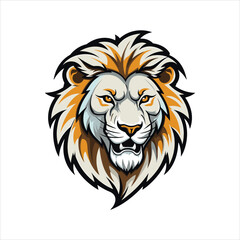 Vector Lion mascot logo template with whit background