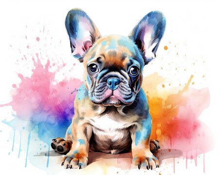 This stock photo features a French bulldog.