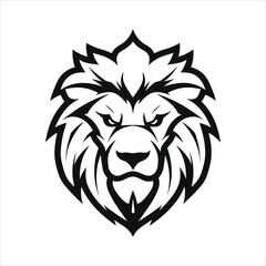 Vector Lion mascot logo template with whit background