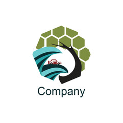 hexagon tree business logo