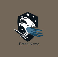 bird and sword logo concept
