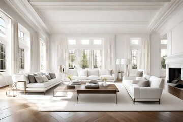 Modern luxury living room interior - obrazy, fototapety, plakaty