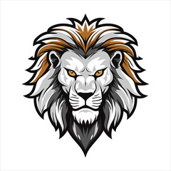 Vector Lion mascot logo template with whit background