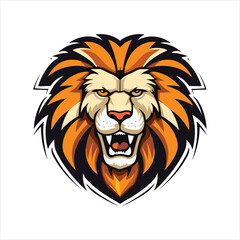 Vector Lion mascot logo template with whit background