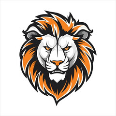 Vector Lion mascot logo template with whit background