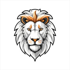 Vector Lion mascot logo template with whit background