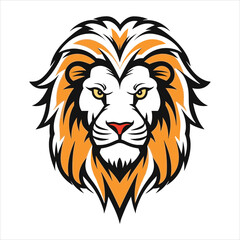 Vector Lion mascot logo template with whit background