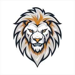 Vector Lion mascot logo template with whit background