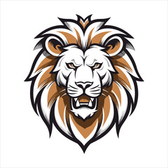 Fototapeta premium Vector Lion mascot logo template with whit background
