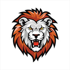 Vector Lion mascot logo template with whit background