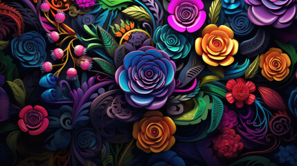 abstract colorful flower pattern background