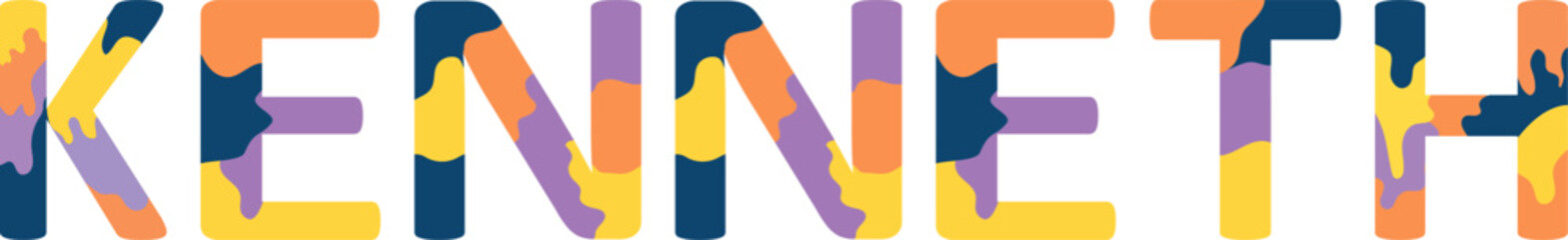 Kenneth Colorful 3d Abstract Text name