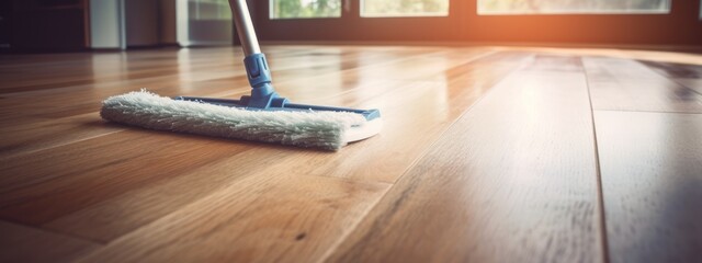 Parquet Floor Cleaning with Mop