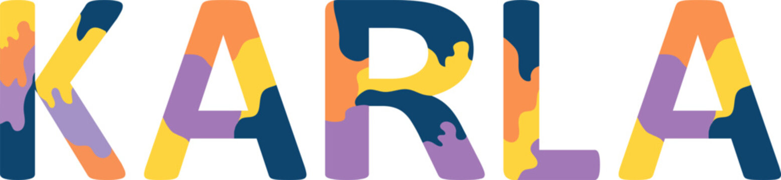 Karla Colorful 3d Abstract Text name