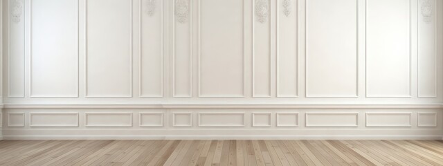 Classic Style White Wall with Wooden Floor Interior

