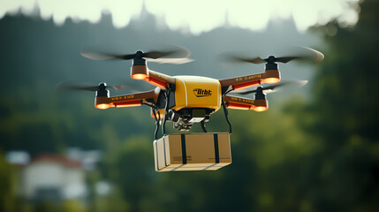 Logistics Drone Delivering a Package