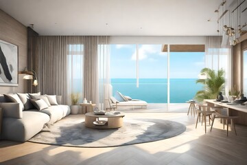 living room with a sea view