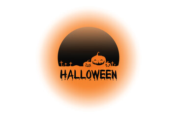 Fototapeta na wymiar halloween silhouette vector flat background, black orange halloween